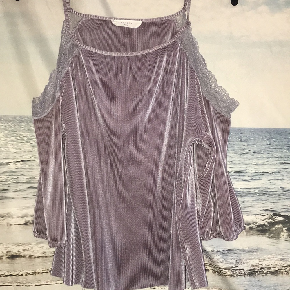 Silky open shoulder top